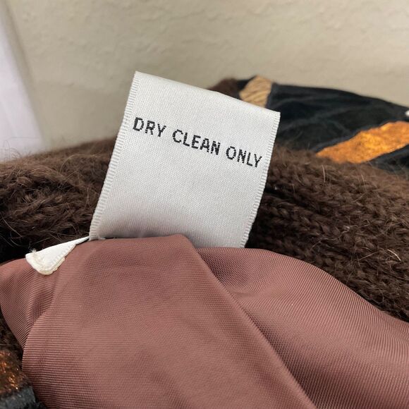 Vintage Cervelle 80s Wool Mohair Cardigan sweater M brown Artsy button up lined - Picture 6 of 12